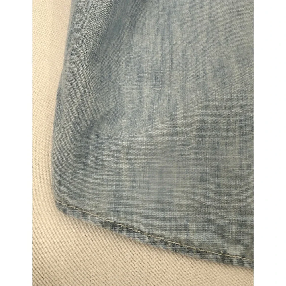 VTG 90s Polo Ralph Lauren Authentic Dungaree Chambray Shirt Mens L Blue Long Slv